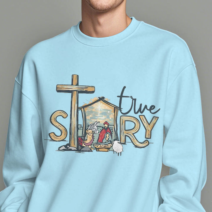 Christianartworkshop Modern Style True Story Nativity Scene Fleece Lined Polyester Sweatshirt - image 28