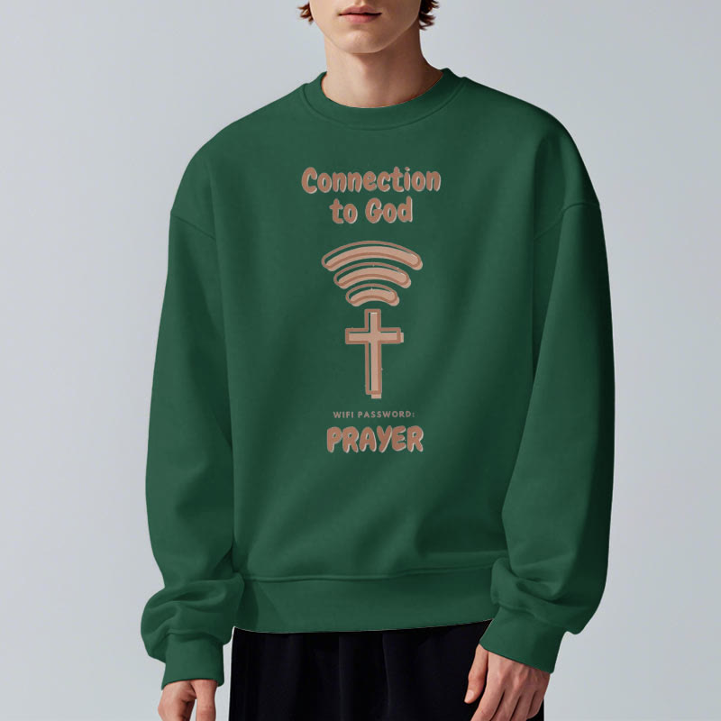 Christianartworkshop Modern Style Prayer Connection To God Fleece Lined Polyester Sweatshirt - image 2