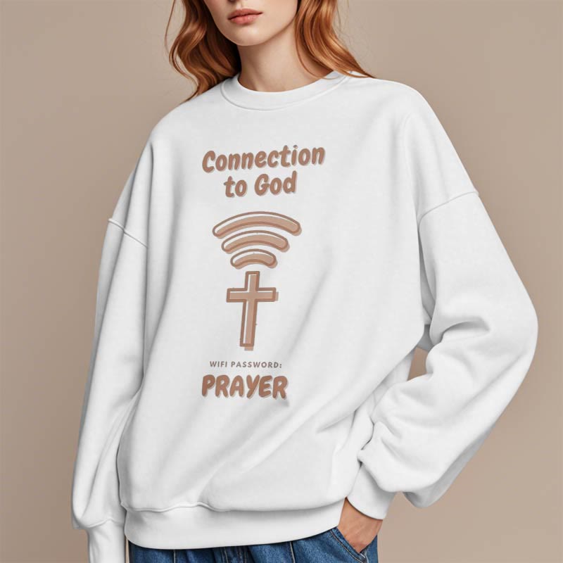 Christianartworkshop Modern Style Prayer Connection To God Fleece Lined Polyester Sweatshirt - image 13