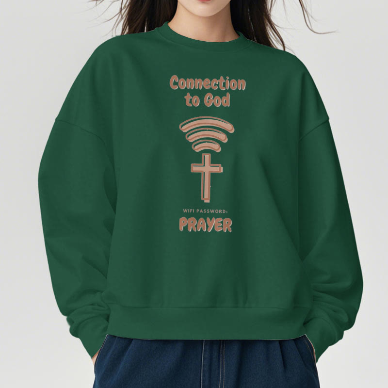 Christianartworkshop Modern Style Prayer Connection To God Fleece Lined Polyester Sweatshirt - image 3