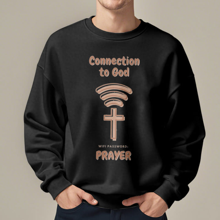 Christianartworkshop Modern Style Prayer Connection To God Fleece Lined Polyester Sweatshirt - image 8