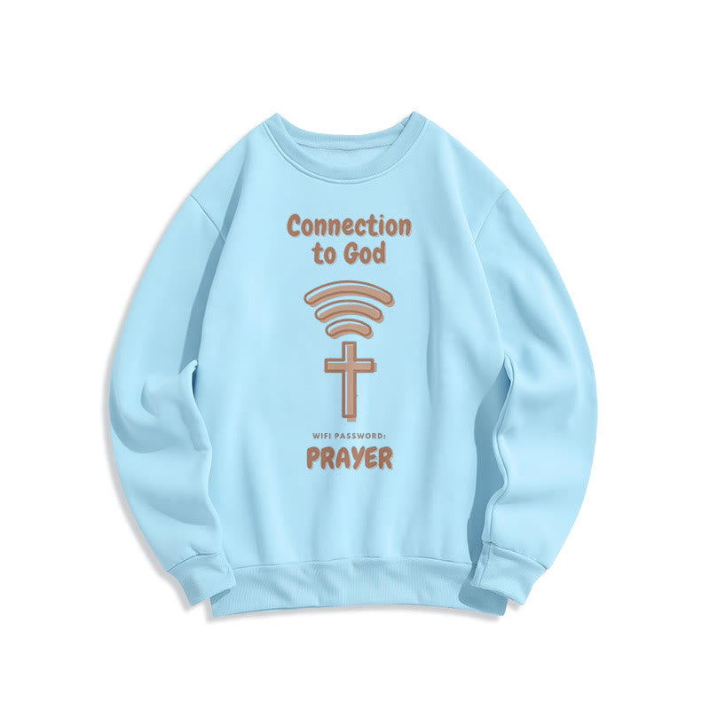 Christianartworkshop Modern Style Prayer Connection To God Fleece Lined Polyester Sweatshirt - Blue - 2XL - image 26