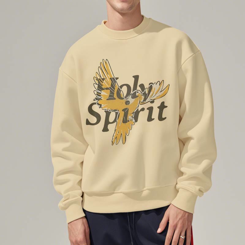Christianartworkshop Classic Style Holy Spirit Flying Dove Fleece Lined Polyester Sweatshirt - image 13