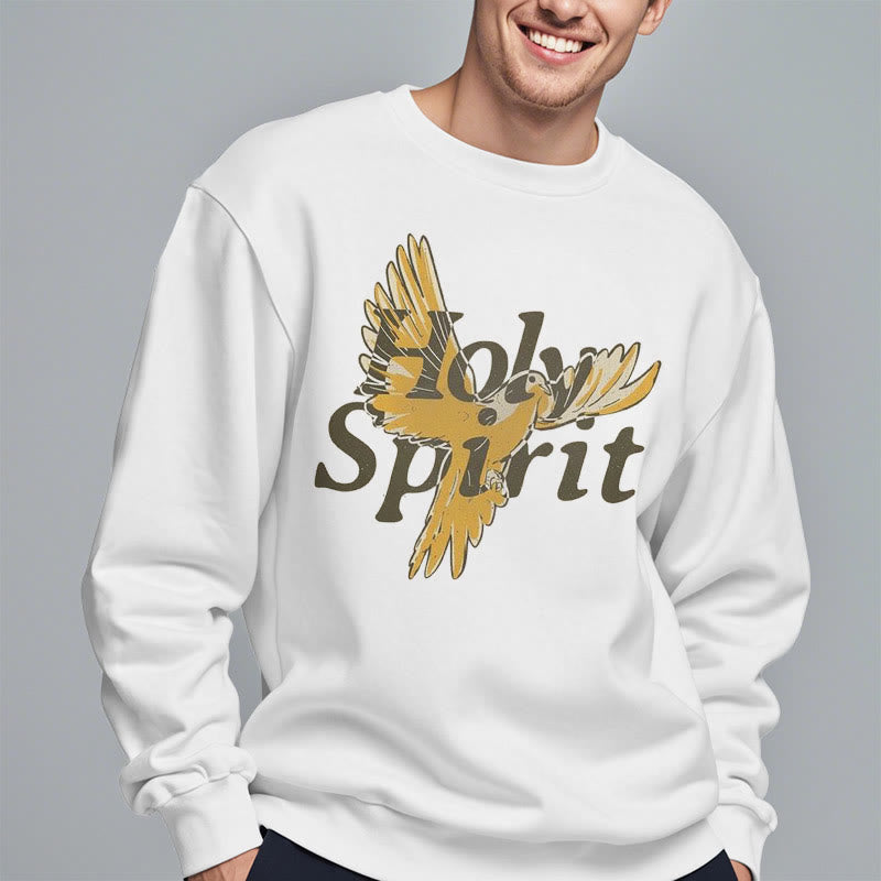 Christianartworkshop Classic Style Holy Spirit Flying Dove Fleece Lined Polyester Sweatshirt - image 9