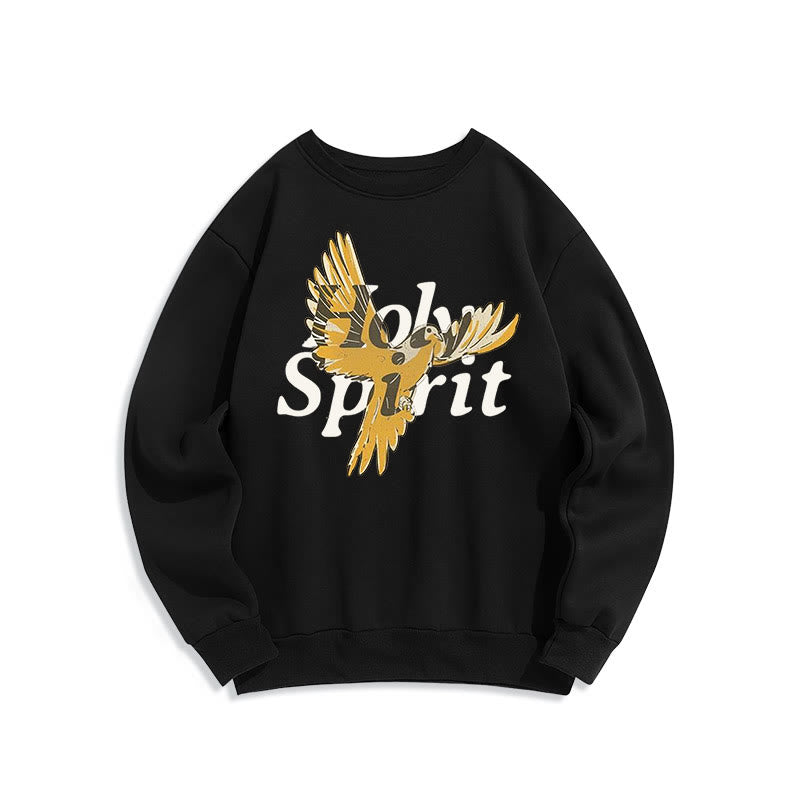 Christianartworkshop Classic Style Holy Spirit Flying Dove Fleece Lined Polyester Sweatshirt - Black - 2XL - image 1