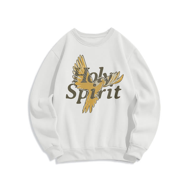 Christianartworkshop Classic Style Holy Spirit Flying Dove Fleece Lined Polyester Sweatshirt - White - 2XL - image 6