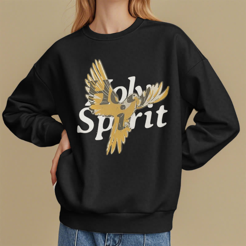 Christianartworkshop Classic Style Holy Spirit Flying Dove Fleece Lined Polyester Sweatshirt - image 2