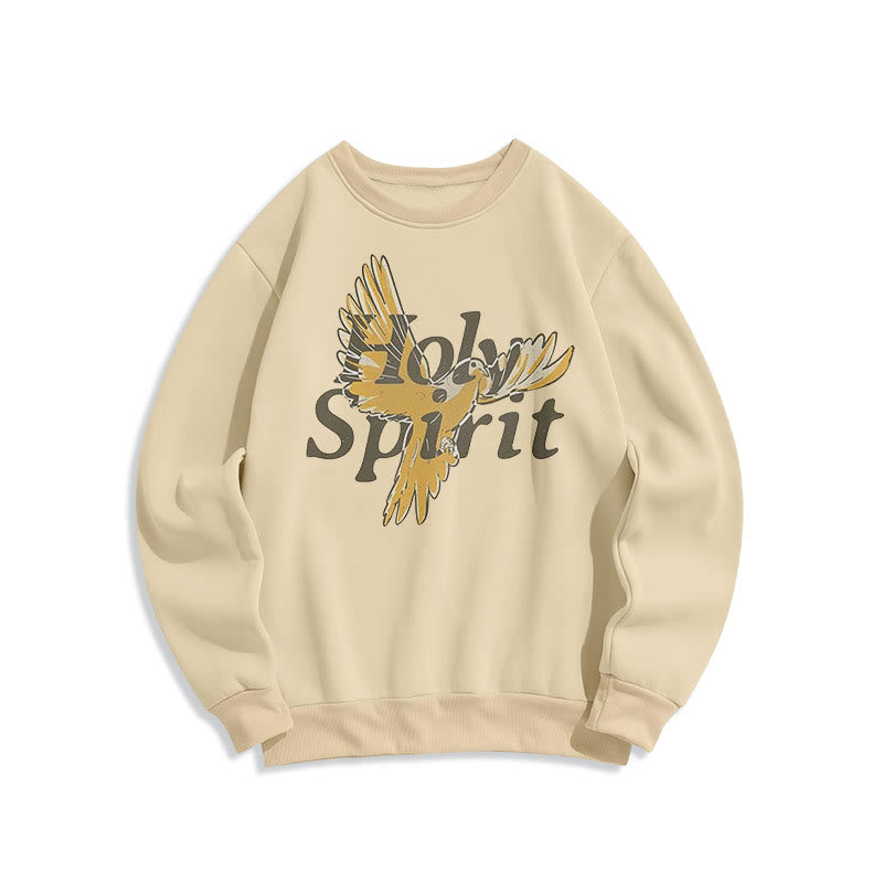 Christianartworkshop Classic Style Holy Spirit Flying Dove Fleece Lined Polyester Sweatshirt - Beige - 2XL - image 11