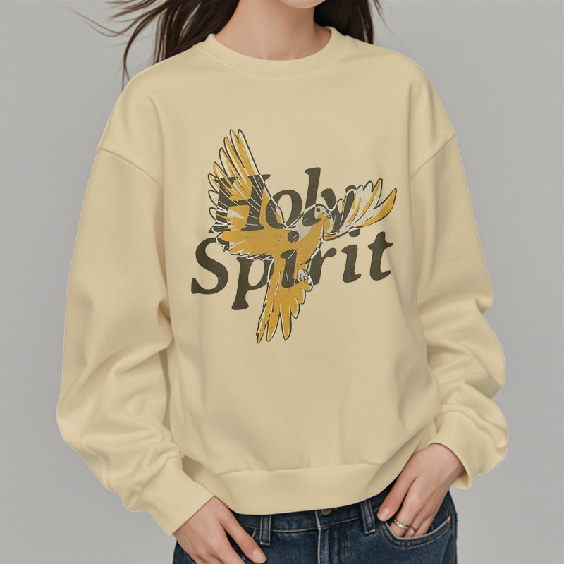 Christianartworkshop Classic Style Holy Spirit Flying Dove Fleece Lined Polyester Sweatshirt - image 12