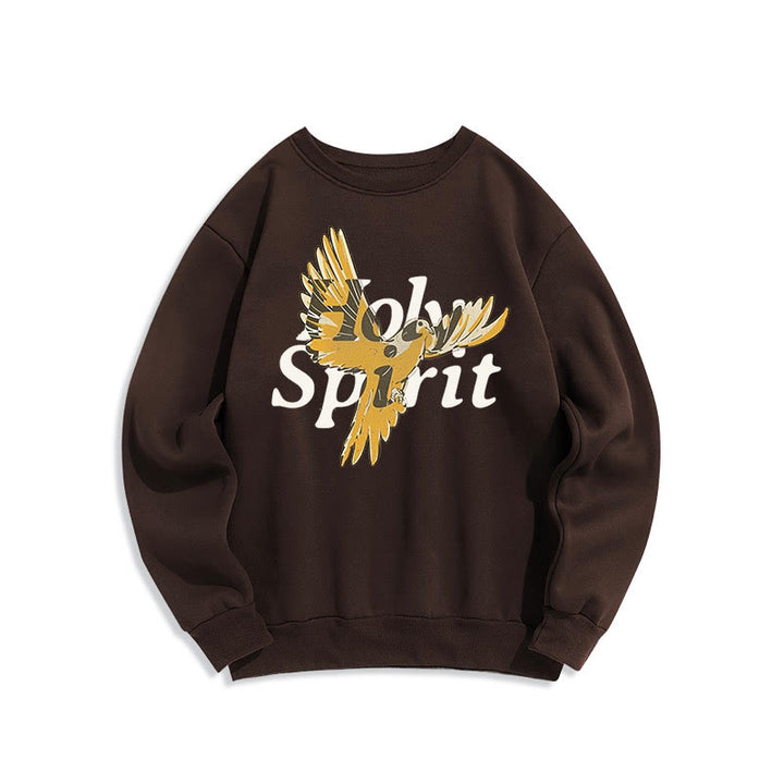Christianartworkshop Classic Style Holy Spirit Flying Dove Fleece Lined Polyester Sweatshirt - Brown - 2XL - image 15