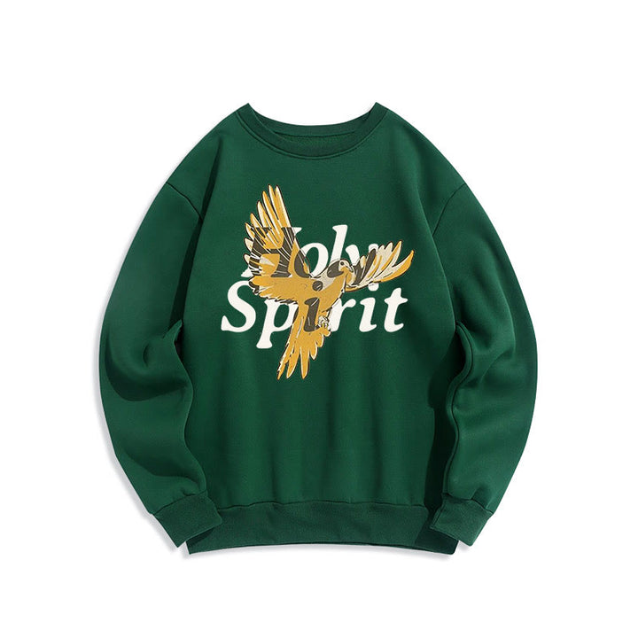 Christianartworkshop Classic Style Holy Spirit Flying Dove Fleece Lined Polyester Sweatshirt - Green - 2XL - image 20