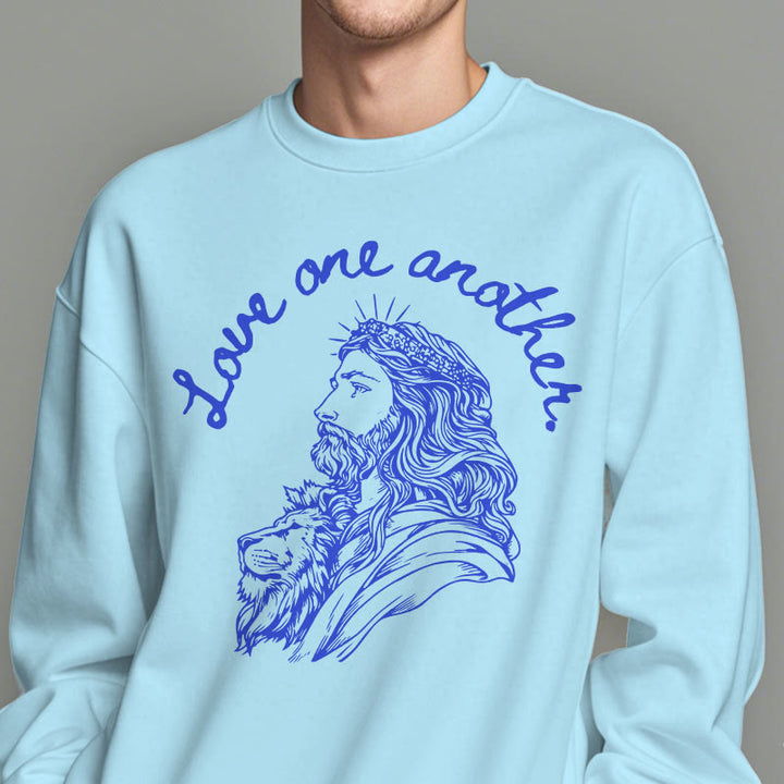 Christianartworkshop Classic Style Love One Another Jesus Fleece Lined Polyester Sweatshirt - image 28