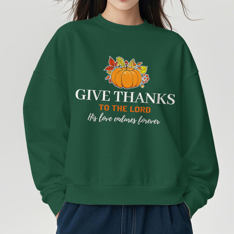 Christianartworkshop Modern Style Give Thanks to the Lord Pumpkin Fleece Lined Polyester Sweatshirt - image 24