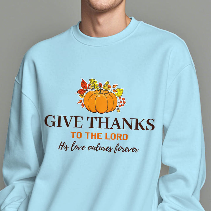 Christianartworkshop Modern Style Give Thanks to the Lord Pumpkin Fleece Lined Polyester Sweatshirt - image 29