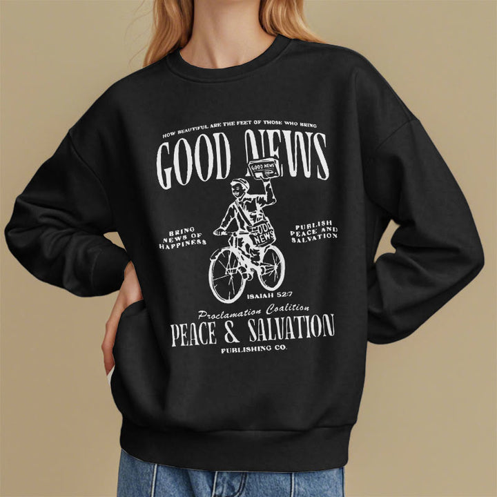 Christianartworkshop Quotation Style Good News Isaiah 52:7 Fleece Lined Polyester Sweatshirt - image 9