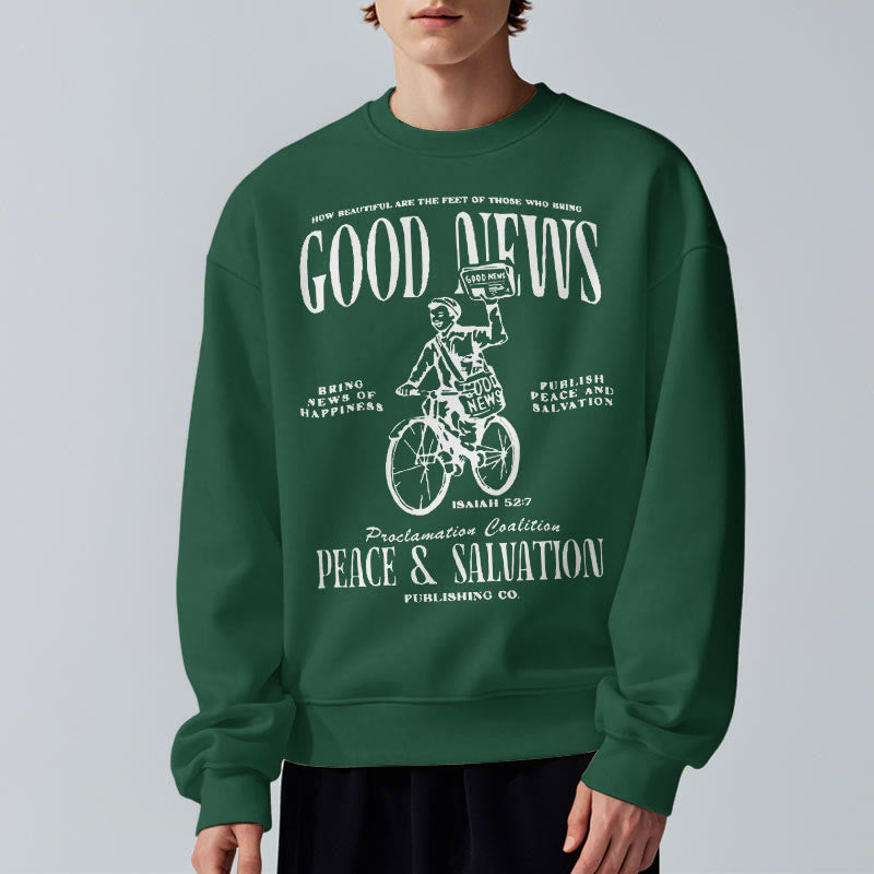 Christianartworkshop Quotation Style Good News Isaiah 52:7 Fleece Lined Polyester Sweatshirt - image 23