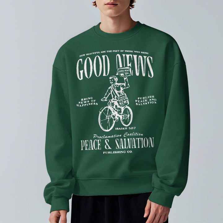Christianartworkshop Quotation Style Good News Isaiah 52:7 Fleece Lined Polyester Sweatshirt - image 23