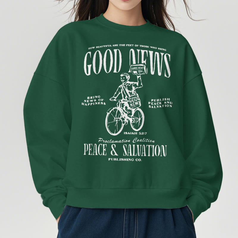 Christianartworkshop Quotation Style Good News Isaiah 52:7 Fleece Lined Polyester Sweatshirt - image 24