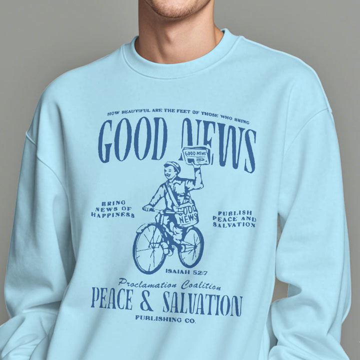 Christianartworkshop Quotation Style Good News Isaiah 52:7 Fleece Lined Polyester Sweatshirt - image 29