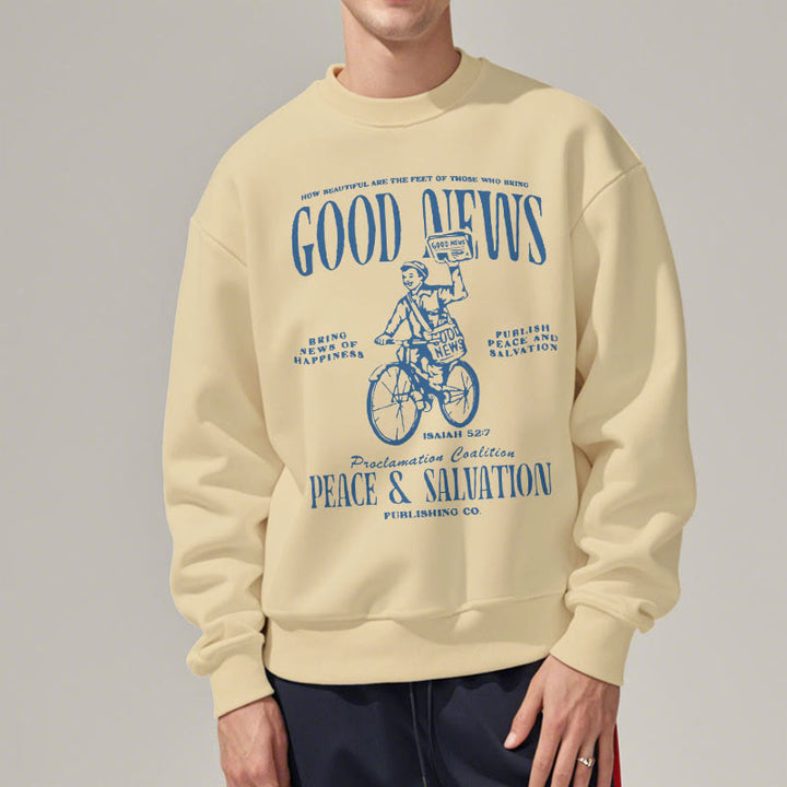 Christianartworkshop Quotation Style Good News Isaiah 52:7 Fleece Lined Polyester Sweatshirt - image 2