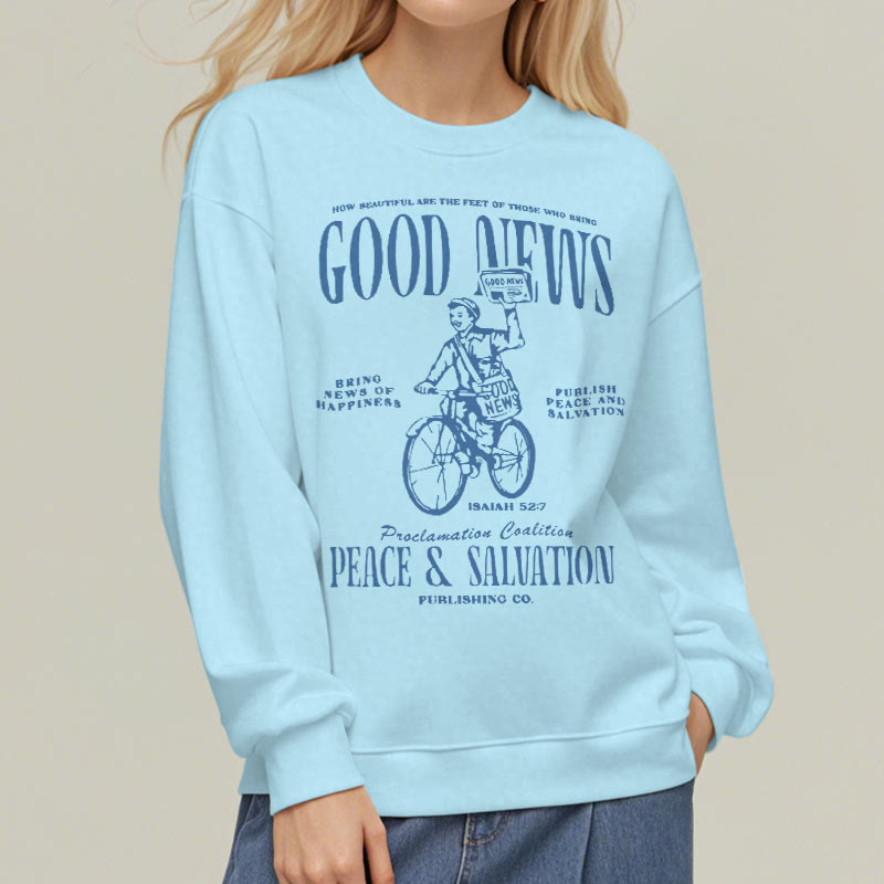Christianartworkshop Quotation Style Good News Isaiah 52:7 Fleece Lined Polyester Sweatshirt - image 28