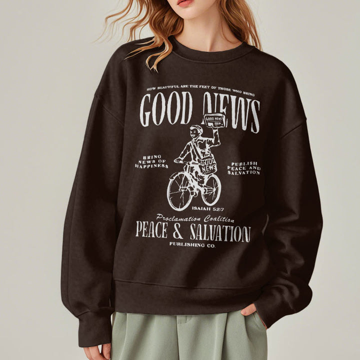 Christianartworkshop Quotation Style Good News Isaiah 52:7 Fleece Lined Polyester Sweatshirt - image 19
