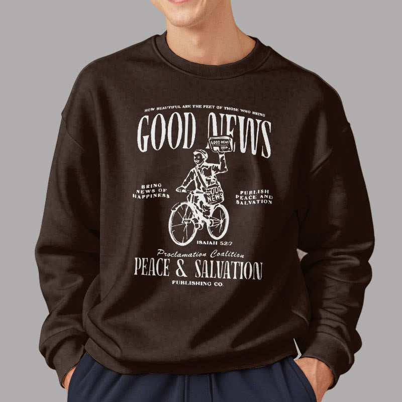 Christianartworkshop Quotation Style Good News Isaiah 52:7 Fleece Lined Polyester Sweatshirt - image 18