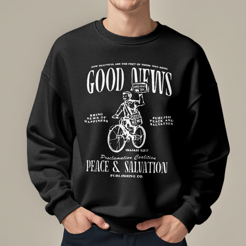 Christianartworkshop Quotation Style Good News Isaiah 52:7 Fleece Lined Polyester Sweatshirt - image 8