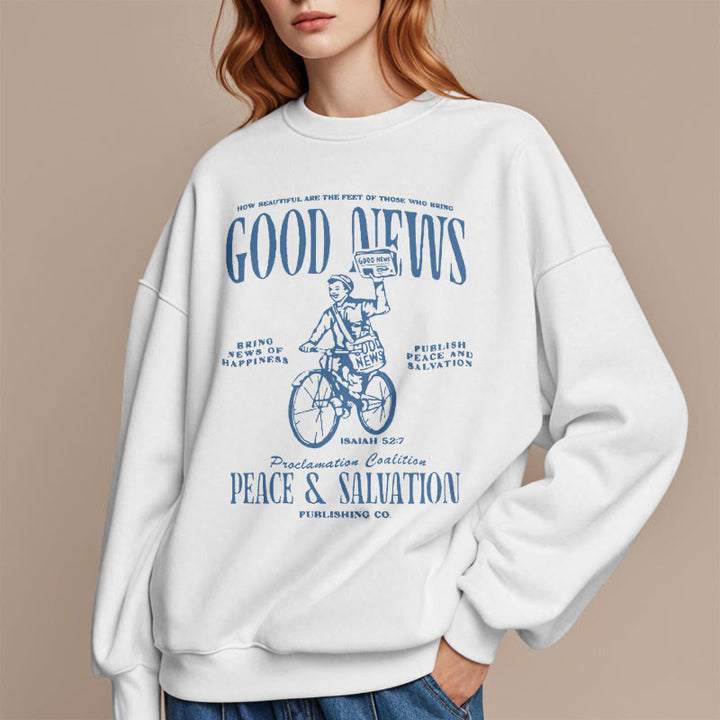 Christianartworkshop Quotation Style Good News Isaiah 52:7 Fleece Lined Polyester Sweatshirt - image 14
