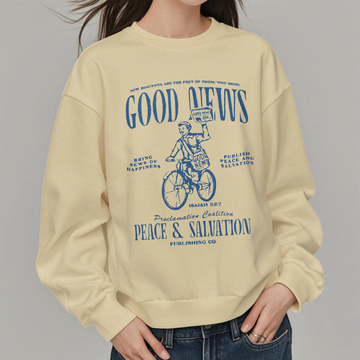 Christianartworkshop Quotation Style Good News Isaiah 52:7 Fleece Lined Polyester Sweatshirt - image 3