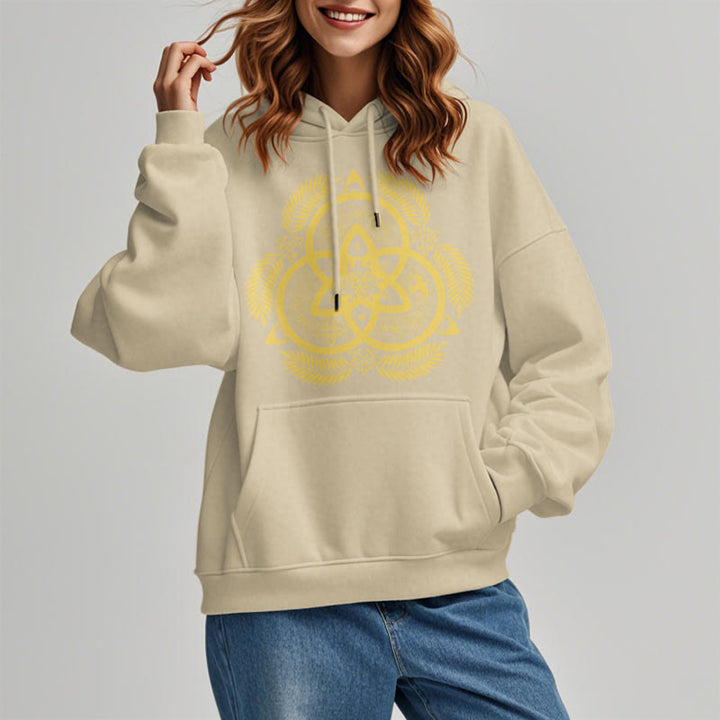 Christianartworkshop Classic Style Divine Unity Gold Sacred Emblem Fleece Lined Polyester Hoodie - image 19