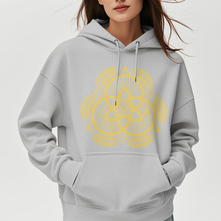 Christianartworkshop Classic Style Divine Unity Gold Sacred Emblem Fleece Lined Polyester Hoodie - image 33