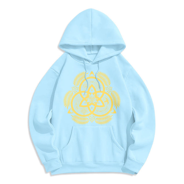 Christianartworkshop Classic Style Divine Unity Gold Sacred Emblem Fleece Lined Polyester Hoodie - Blue - 2XL - image 25