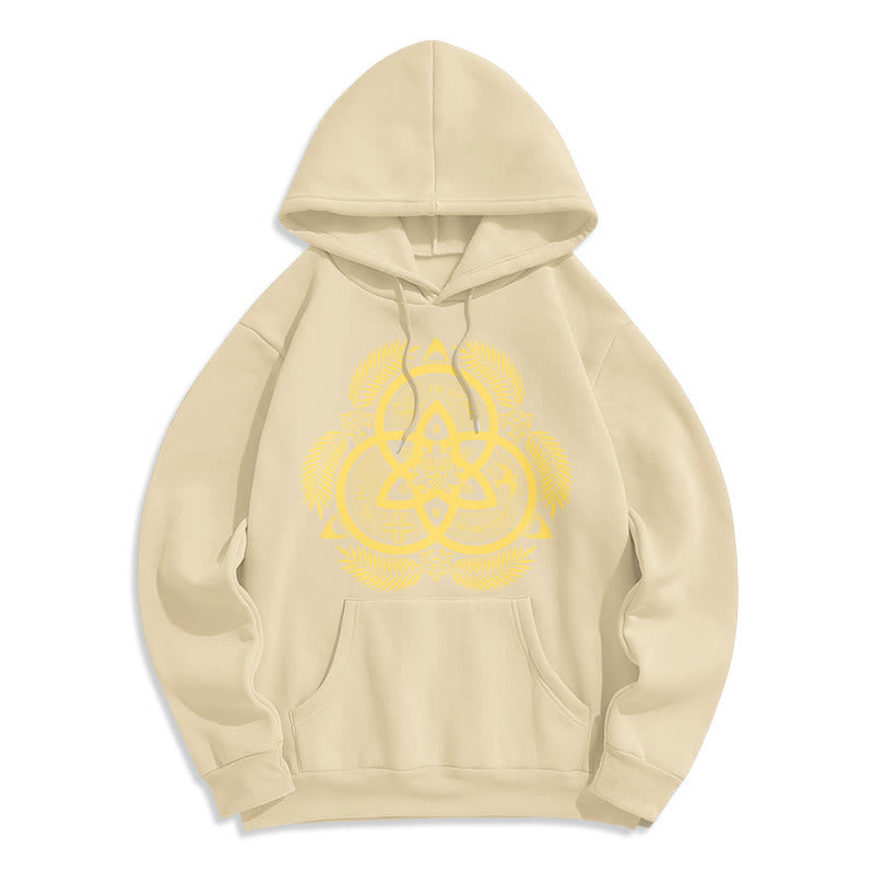 Christianartworkshop Classic Style Divine Unity Gold Sacred Emblem Fleece Lined Polyester Hoodie - Beige - 2XL - image 16