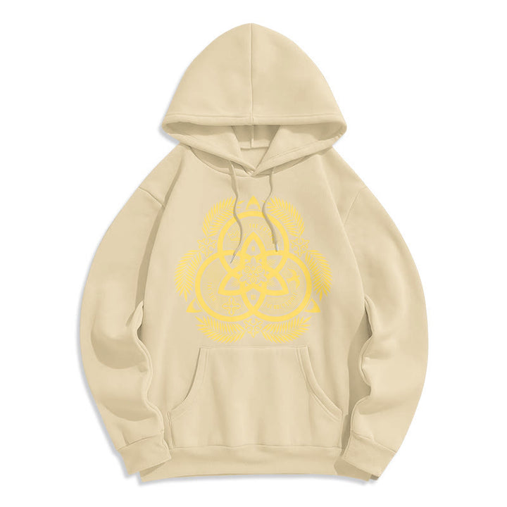 Christianartworkshop Classic Style Divine Unity Gold Sacred Emblem Fleece Lined Polyester Hoodie - Beige - 2XL - image 16