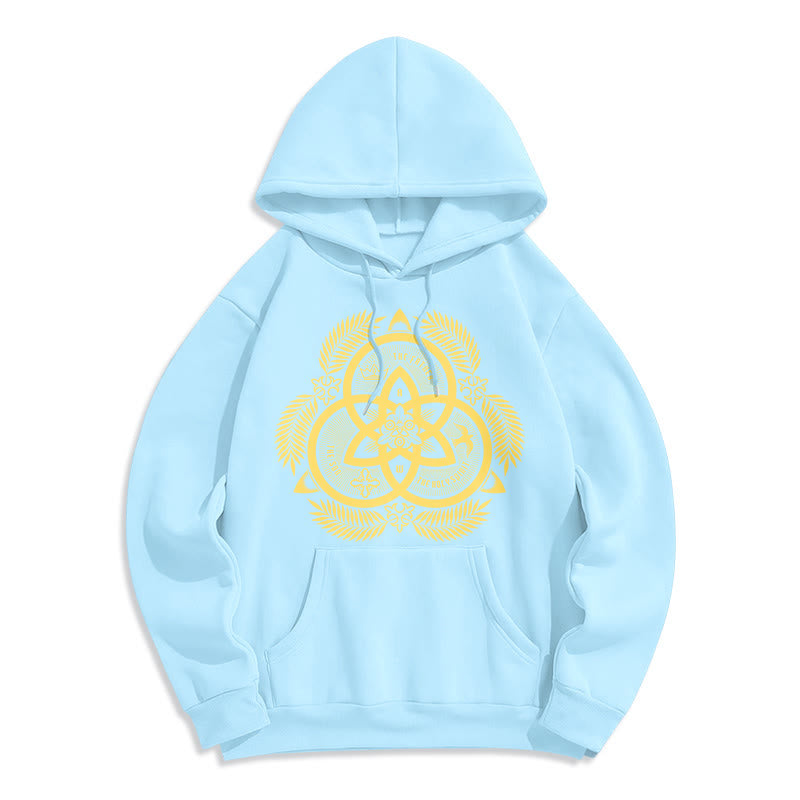Christianartworkshop Classic Style Divine Unity Gold Sacred Emblem Fleece Lined Polyester Hoodie - Blue - 2XL - image 26