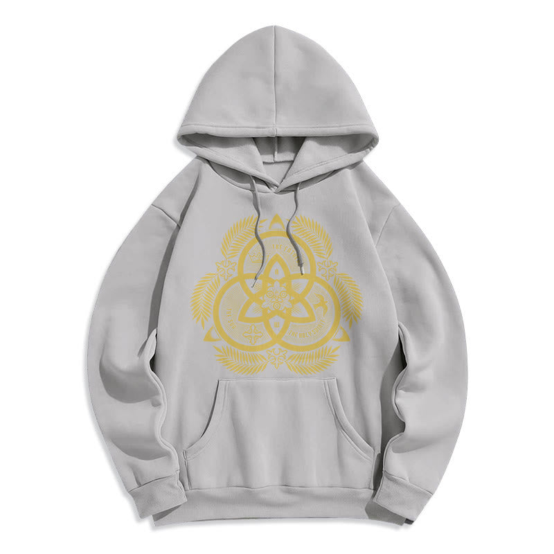 Christianartworkshop Classic Style Divine Unity Gold Sacred Emblem Fleece Lined Polyester Hoodie - Grey - 2XL - image 31