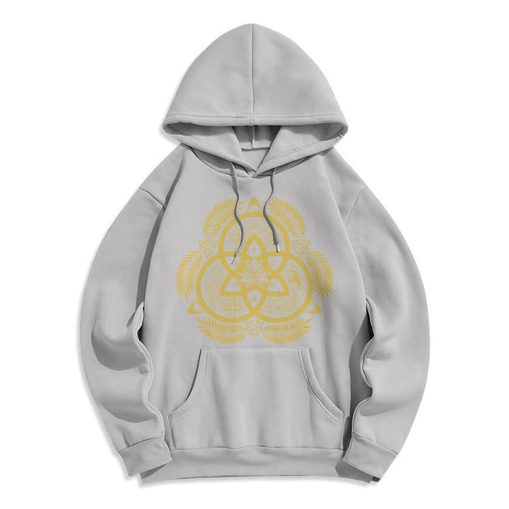 Christianartworkshop Classic Style Divine Unity Gold Sacred Emblem Fleece Lined Polyester Hoodie - Grey - 2XL - image 31