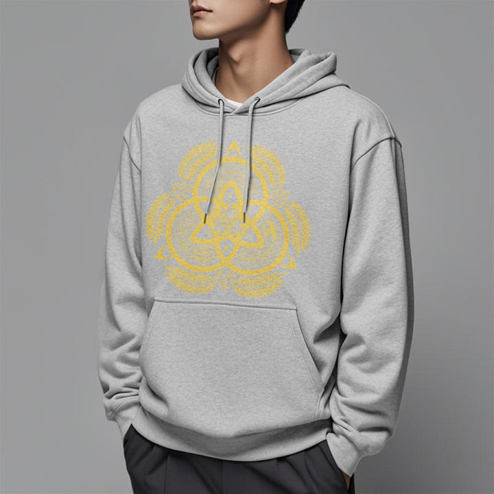 Christianartworkshop Classic Style Divine Unity Gold Sacred Emblem Fleece Lined Polyester Hoodie - image 34