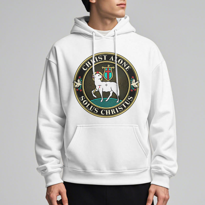 Christianartworkshop Modern Style Christ Alone Lamb of God Fleece Lined Polyester Hoodie - image 13