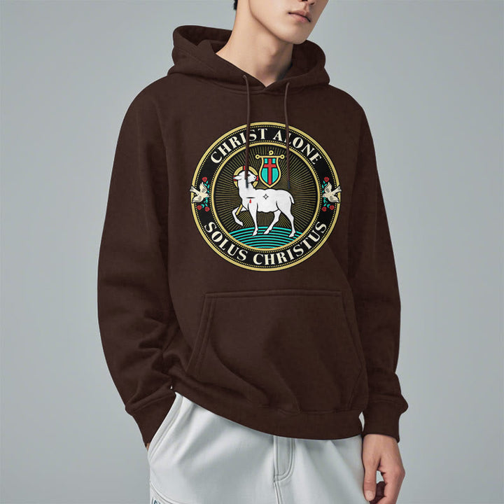 Christianartworkshop Modern Style Christ Alone Lamb of God Fleece Lined Polyester Hoodie - image 19