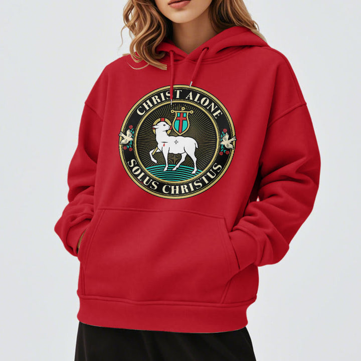 Christianartworkshop Modern Style Christ Alone Lamb of God Fleece Lined Polyester Hoodie - image 37