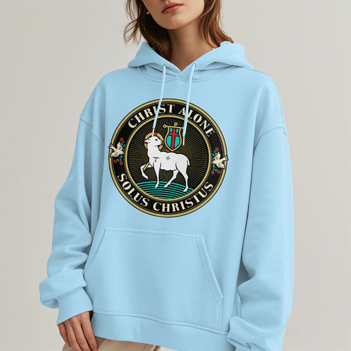 Christianartworkshop Modern Style Christ Alone Lamb of God Fleece Lined Polyester Hoodie - image 28