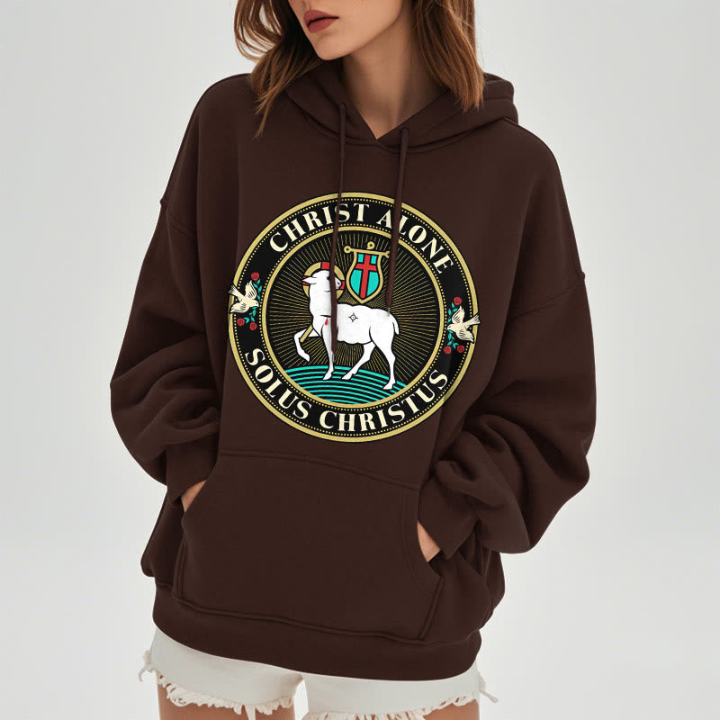 Christianartworkshop Modern Style Christ Alone Lamb of God Fleece Lined Polyester Hoodie - image 18