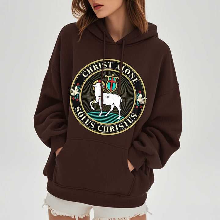 Christianartworkshop Modern Style Christ Alone Lamb of God Fleece Lined Polyester Hoodie - image 18