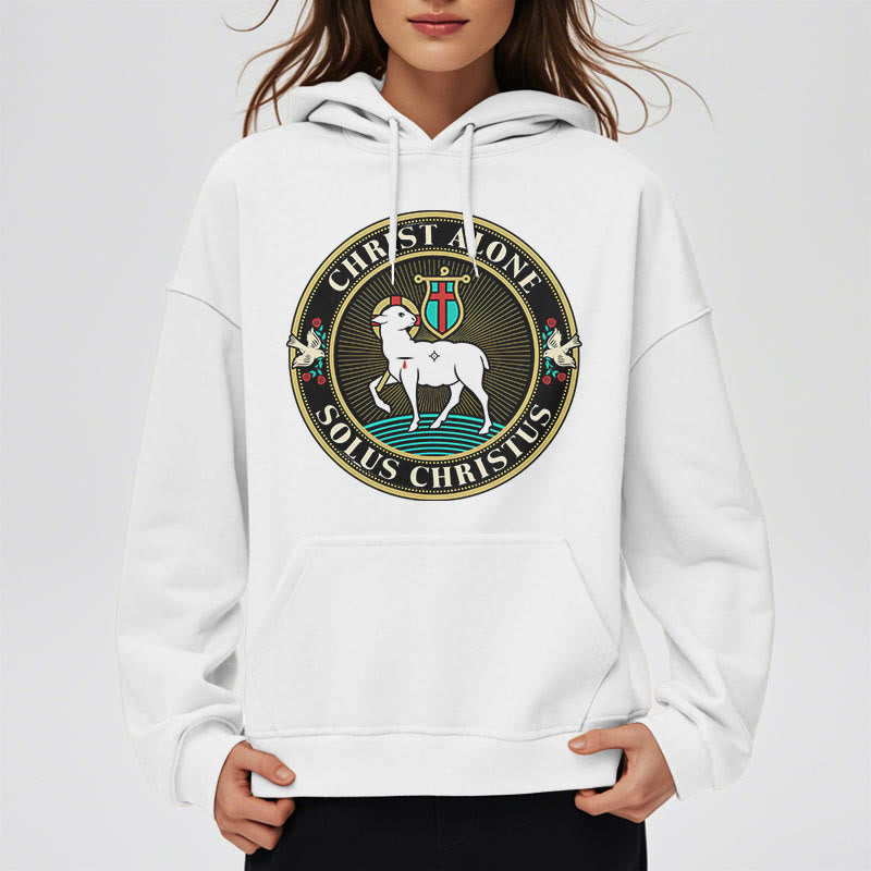 Christianartworkshop Modern Style Christ Alone Lamb of God Fleece Lined Polyester Hoodie - image 14
