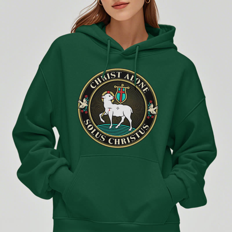 Christianartworkshop Modern Style Christ Alone Lamb of God Fleece Lined Polyester Hoodie - image 23