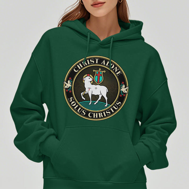 Christianartworkshop Modern Style Christ Alone Lamb of God Fleece Lined Polyester Hoodie - image 23