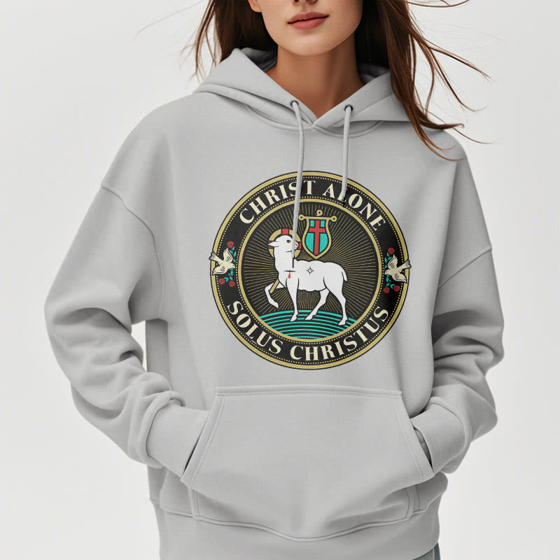 Christianartworkshop Modern Style Christ Alone Lamb of God Fleece Lined Polyester Hoodie - image 34