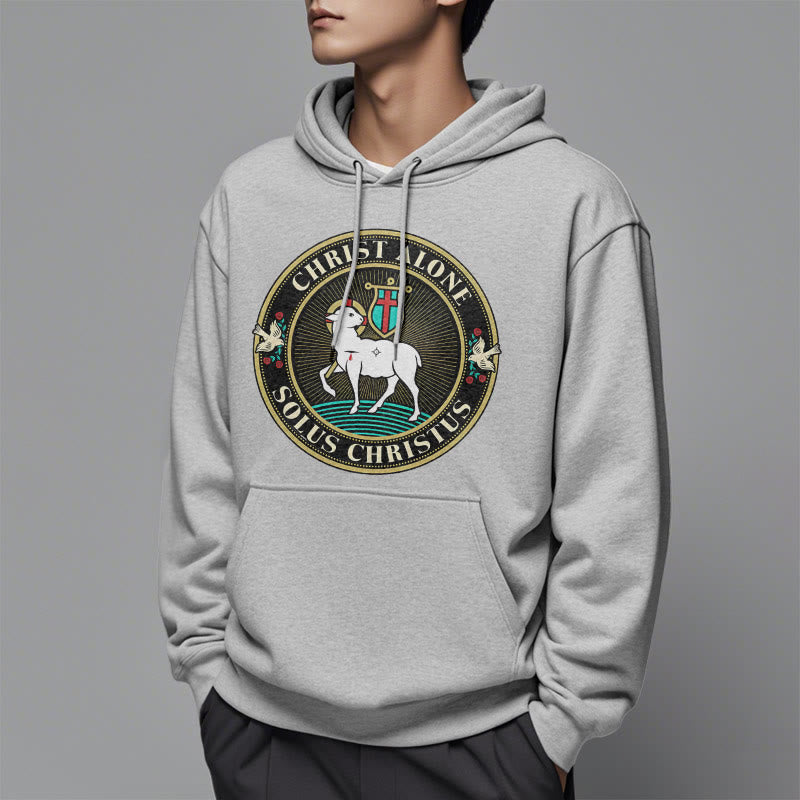 Christianartworkshop Modern Style Christ Alone Lamb of God Fleece Lined Polyester Hoodie - image 33